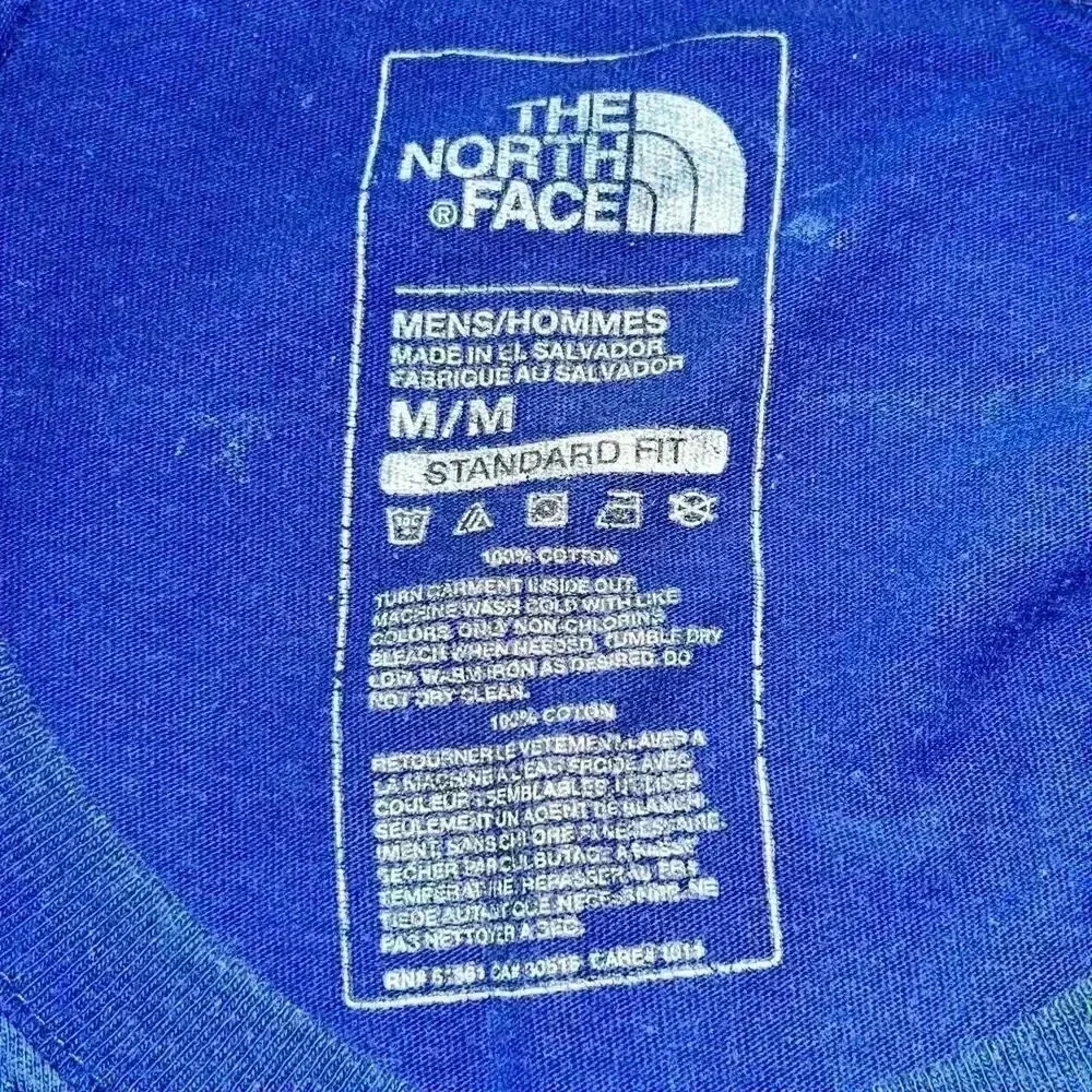 The North Face Men’s Blue Cotton Long Sleeve Back‎ Graphic Logo Medium